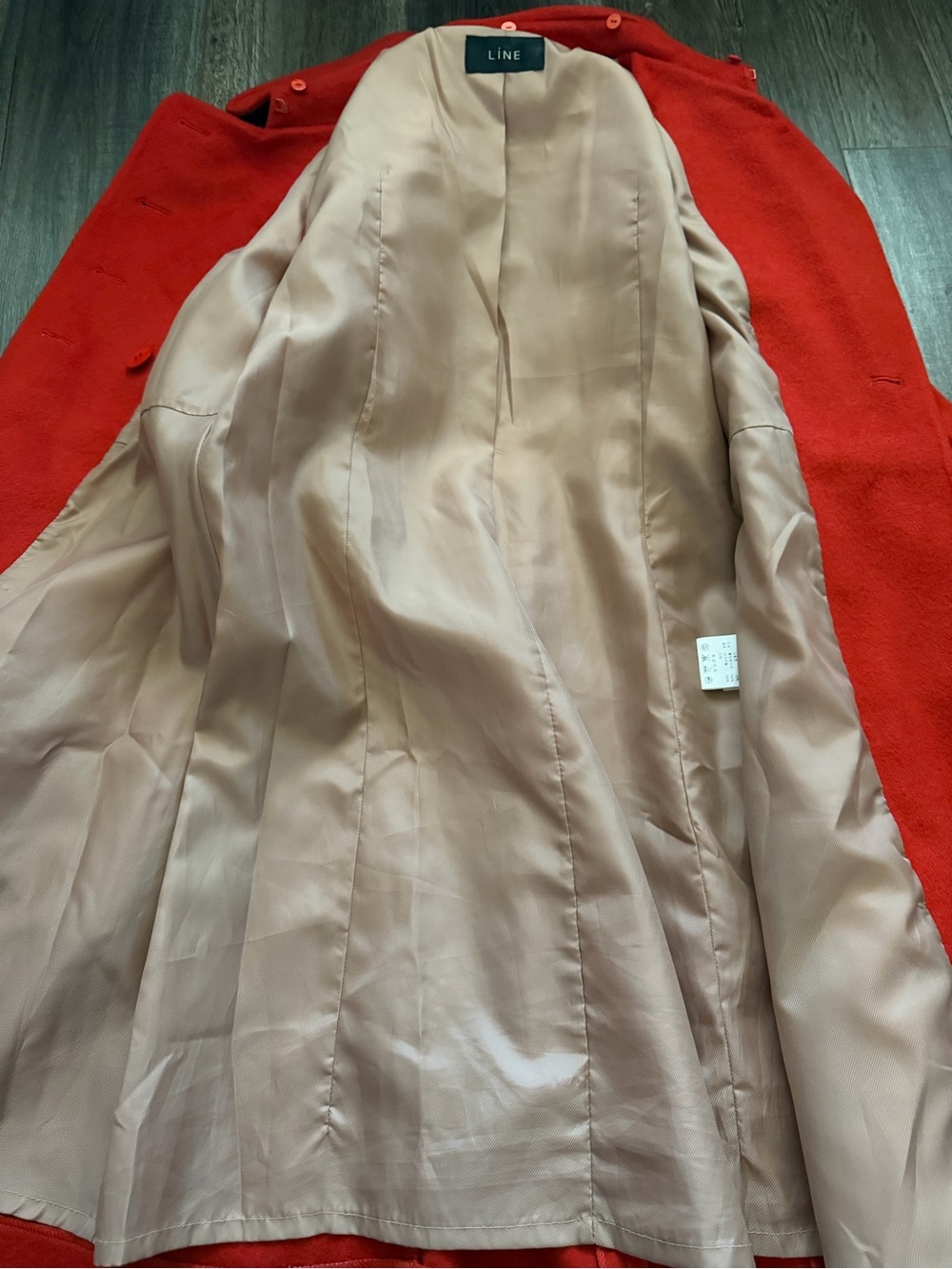 Line Orange Double-Breasted Wool Coat - Picture 6 of 9